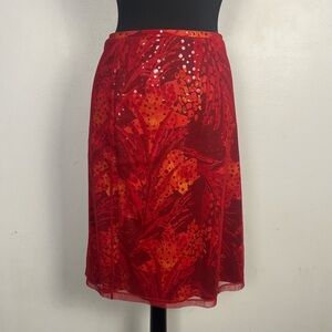 Vintage express Y2K mesh red sequin skirt size small